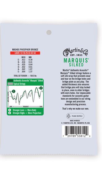 Authentic Acoustic Marquis&reg; Silked Guitar Strings Phosphor Bronze